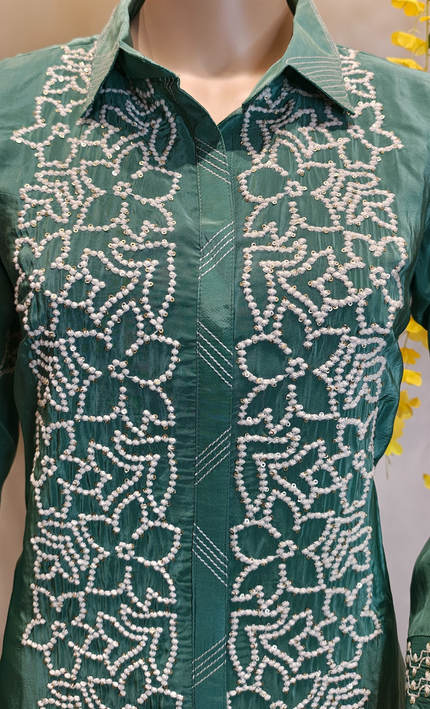 Seafoam Majesty Silk Co-ord Set