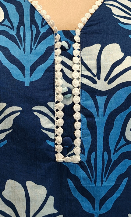 Indigo Grace Printed Cotton Kurta Set