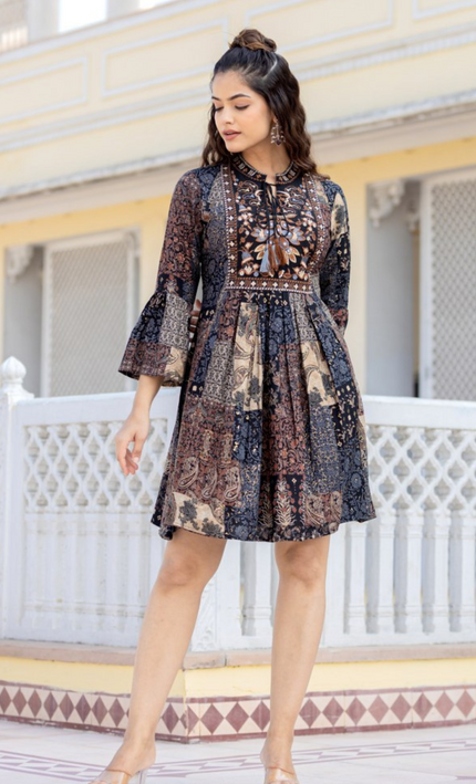 Mocha Charm Cotton Frock