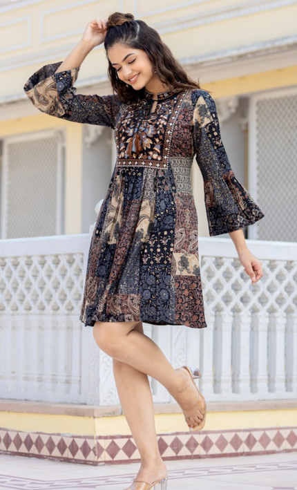 Mocha Charm Cotton Frock