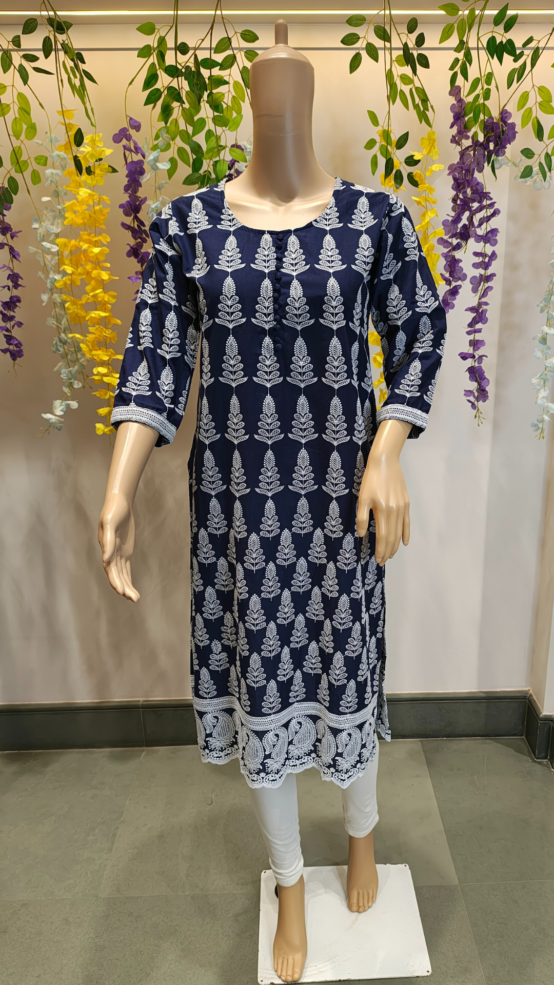Blue Lagoon Embroidered Kurti