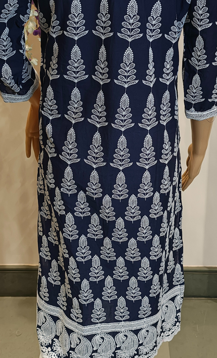 Blue Lagoon Embroidered Kurti