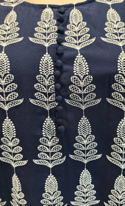 Blue Lagoon Embroidered Kurti