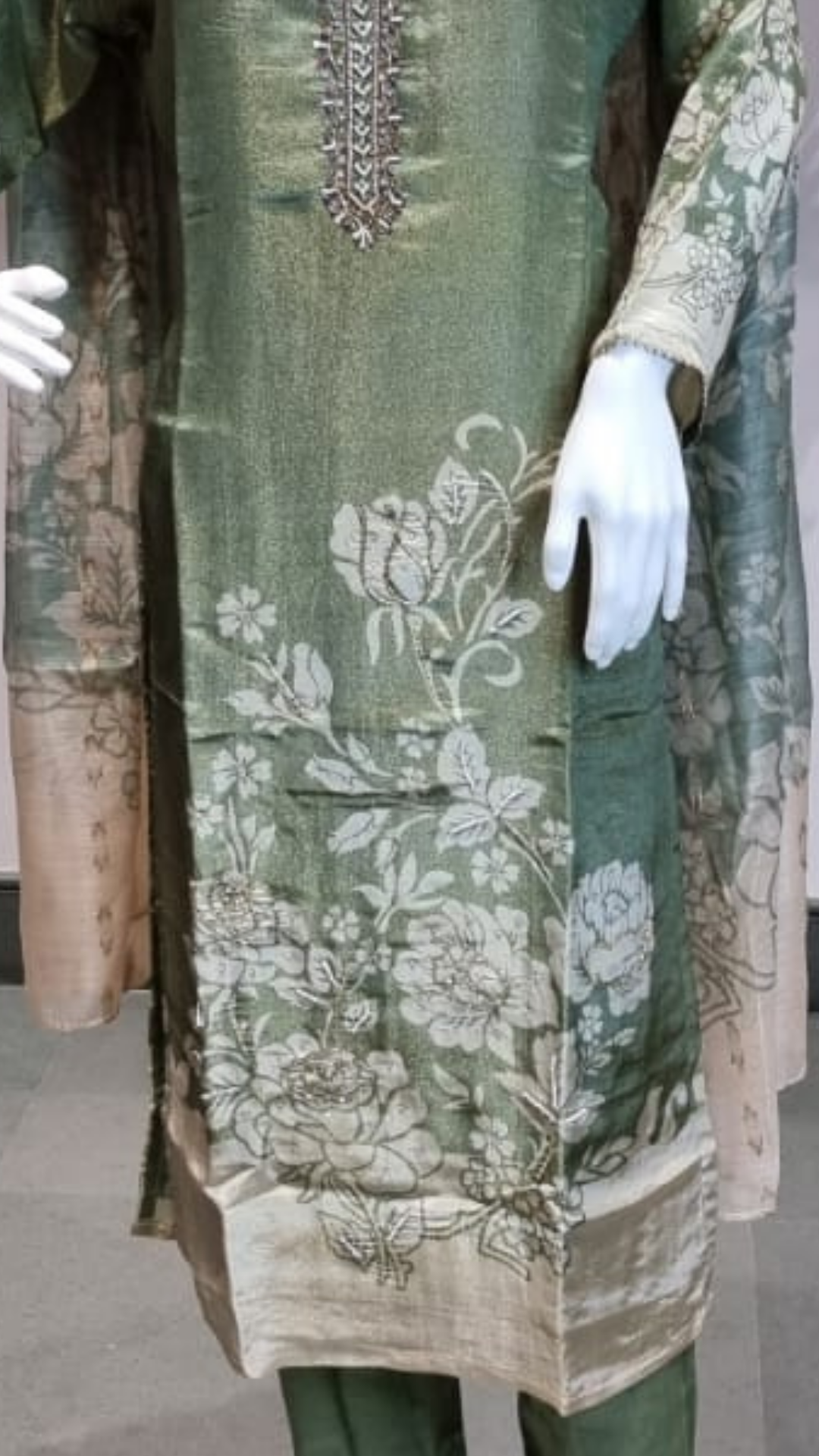 Emerald Shimmer Handworked Punjabi Suit
