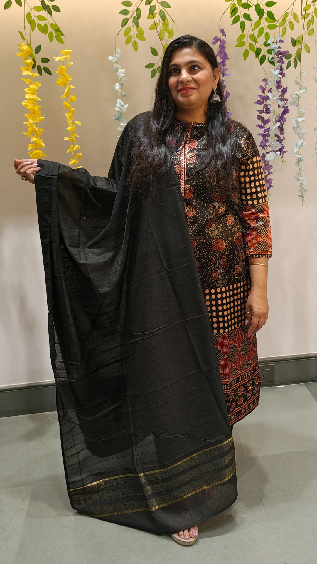 Obsidian Grace Gajji Silk Kurta Set