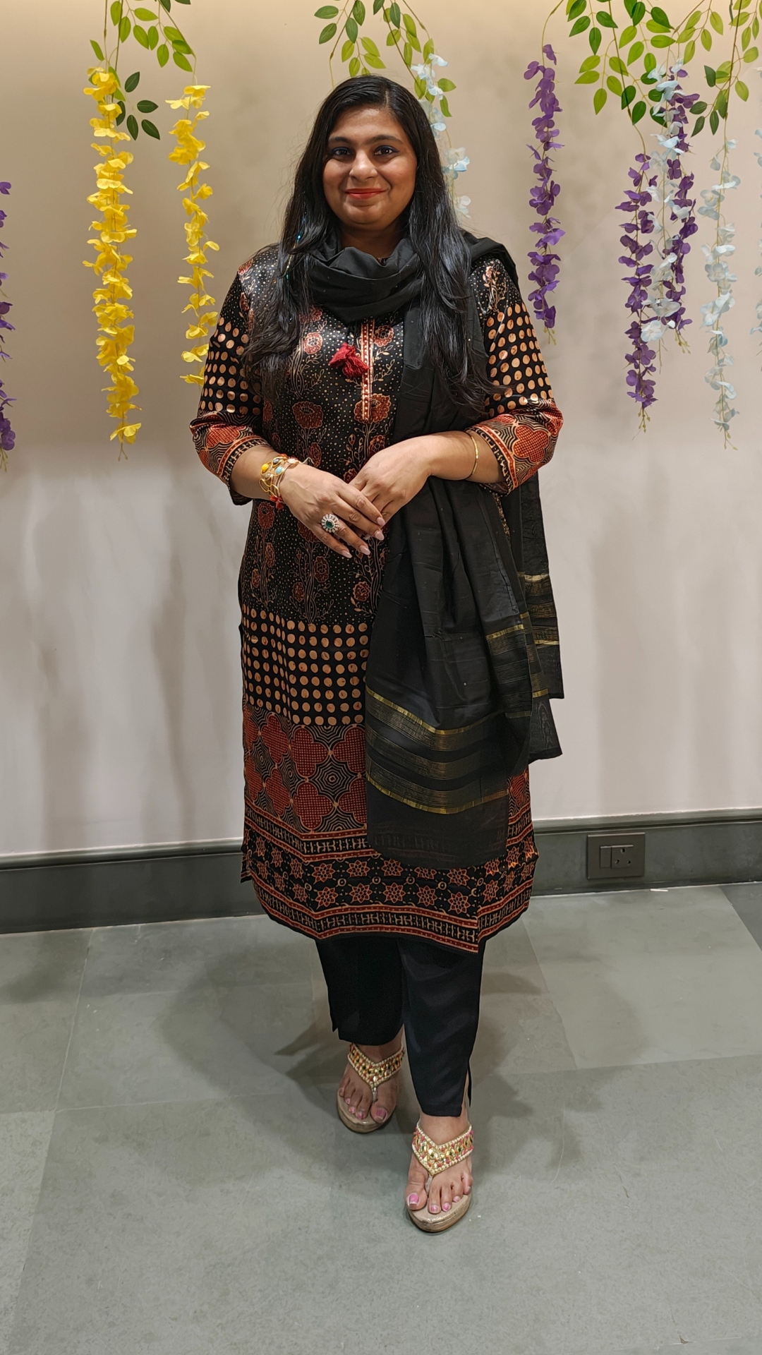 Obsidian Grace Gajji Silk Kurta Set