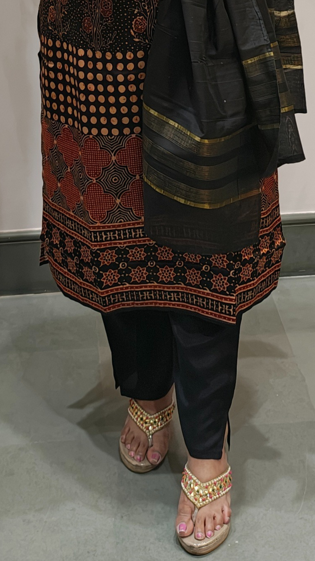 Obsidian Grace Gajji Silk Kurta Set