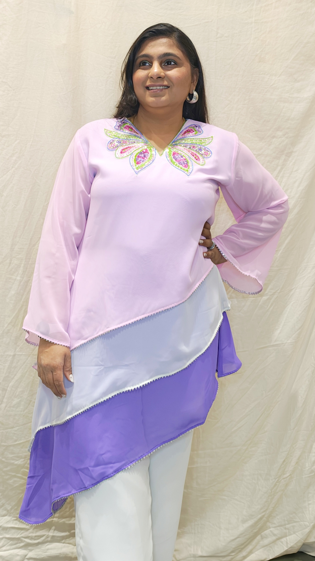 Butterfly Blush Georgette Top