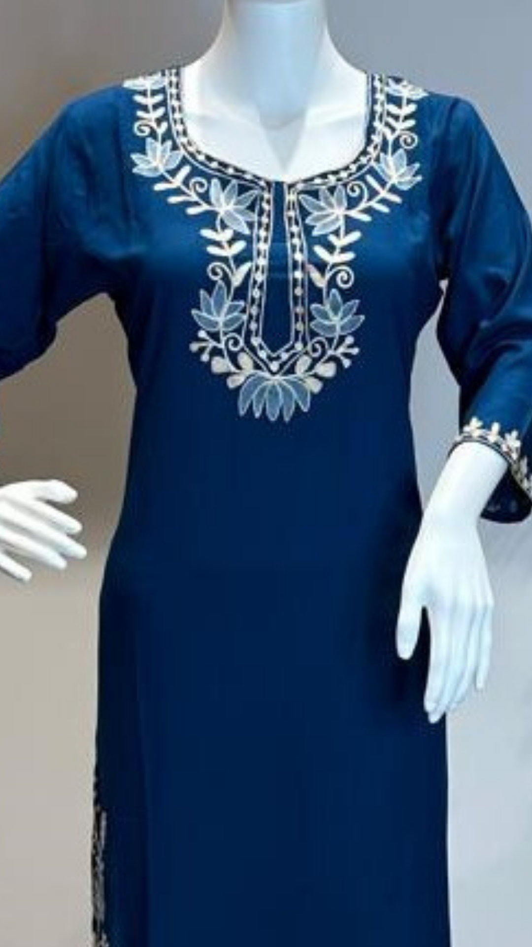 Regal Kashmiri Teal Blue Kurta Set