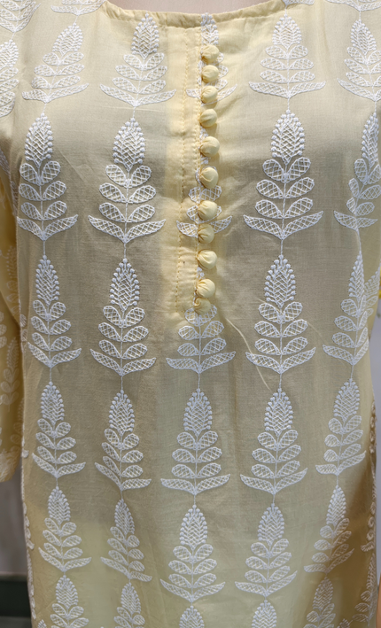 Sunkissed Grace Lemon Yellow Cotton Kurti