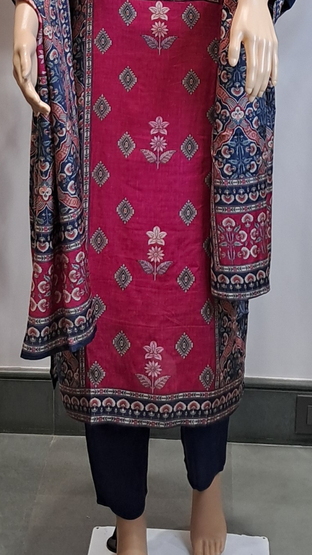 Regal Rose & Sapphire Muslin Suit