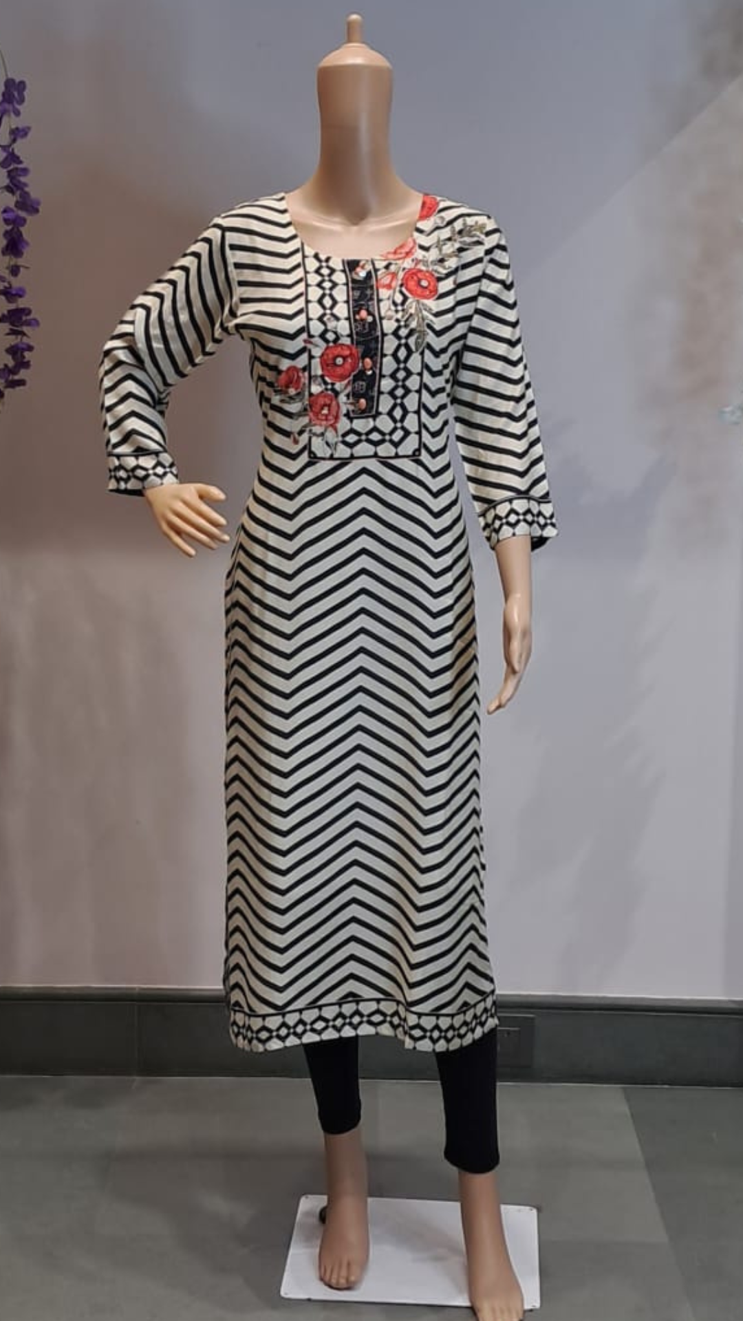 Urban Stripes Crepe Kurti