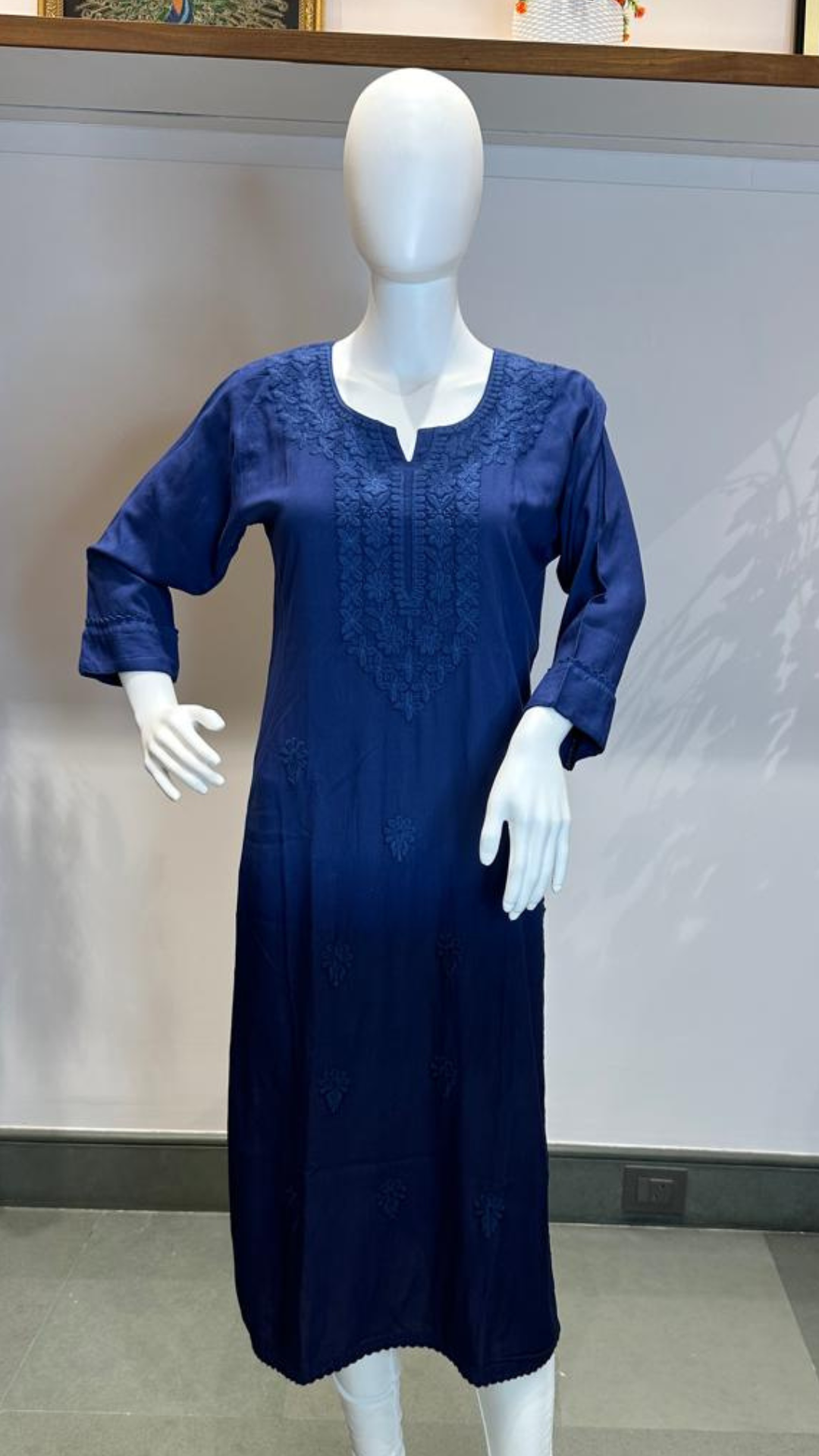 Mystic Wave Embroidered Chikankari Work Kurti
