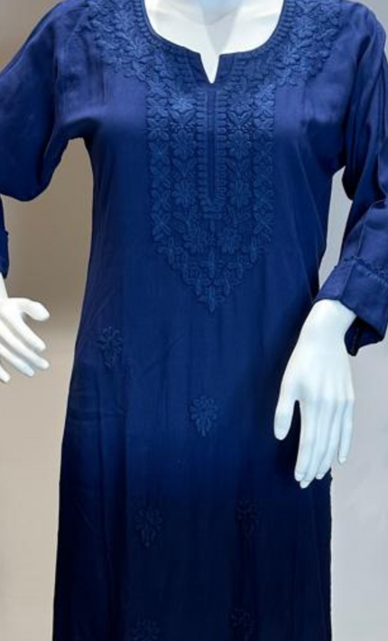 Mystic Wave Embroidered Chikankari Work Kurti