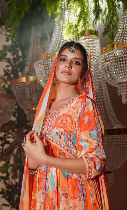 Floral Shine Punjabi Afgani Set