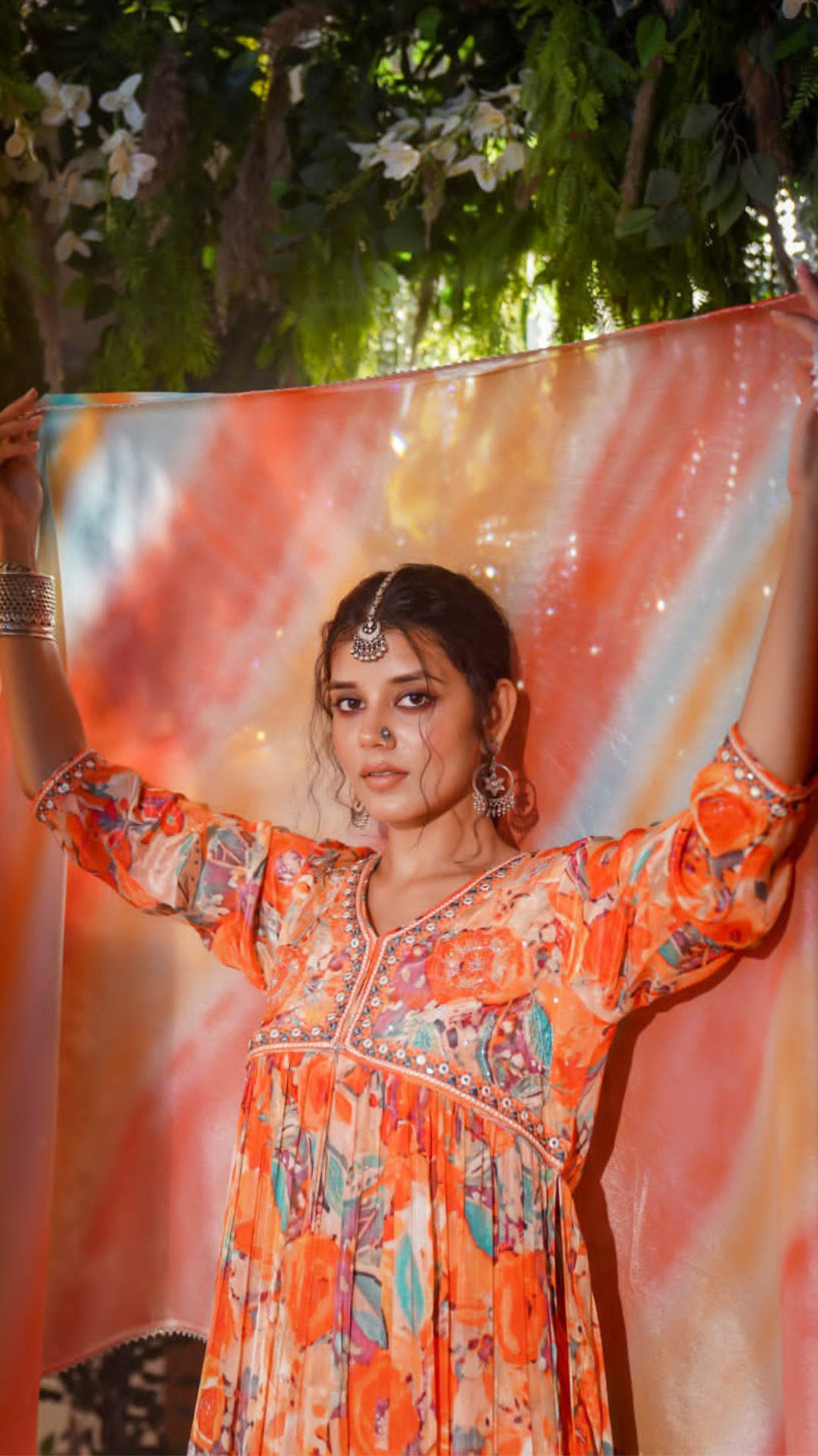 Floral Shine Punjabi Afgani Set