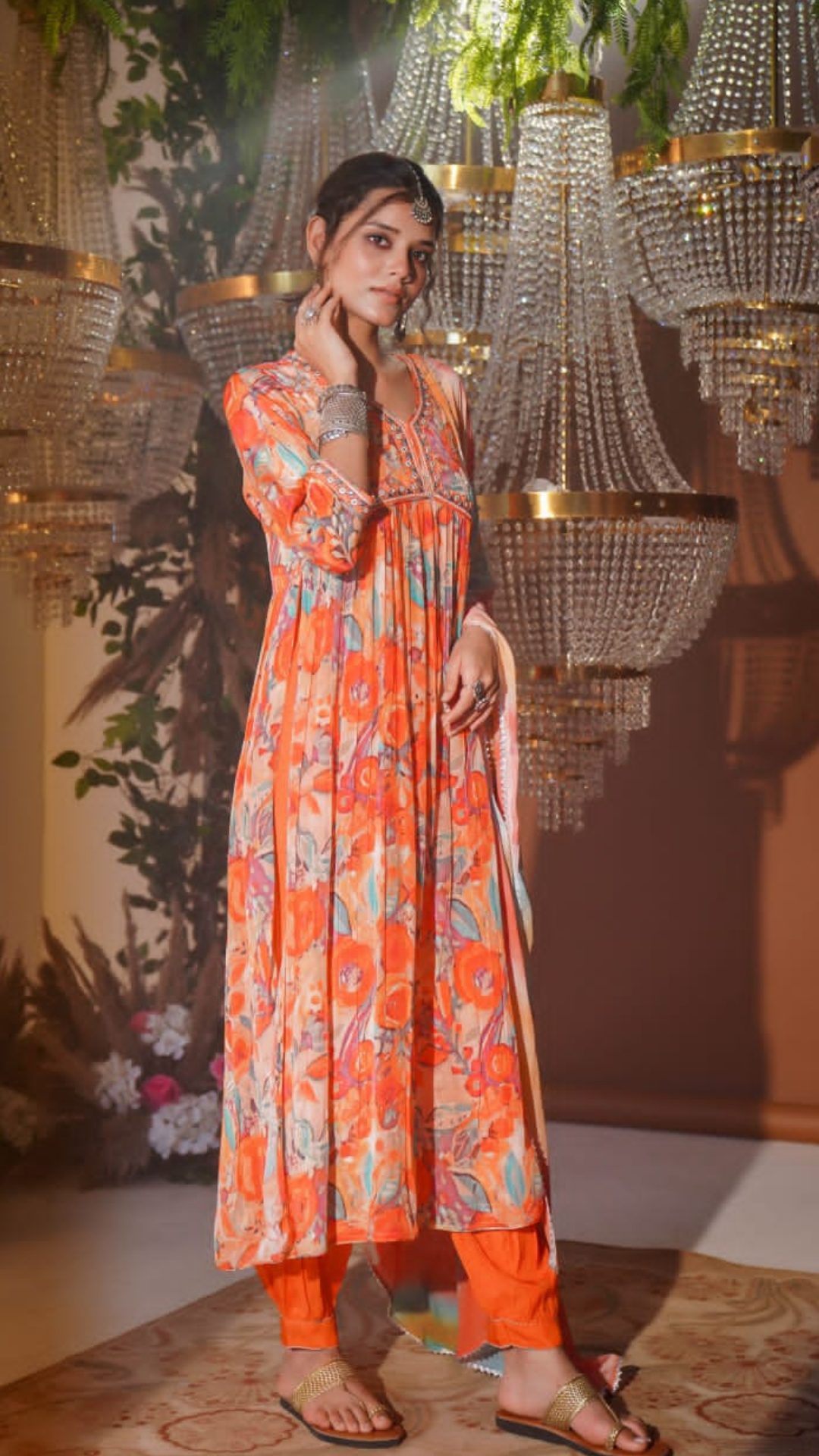 Floral Shine Punjabi Afgani Set