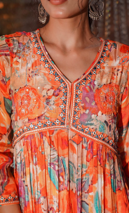 Floral Shine Punjabi Afgani Set