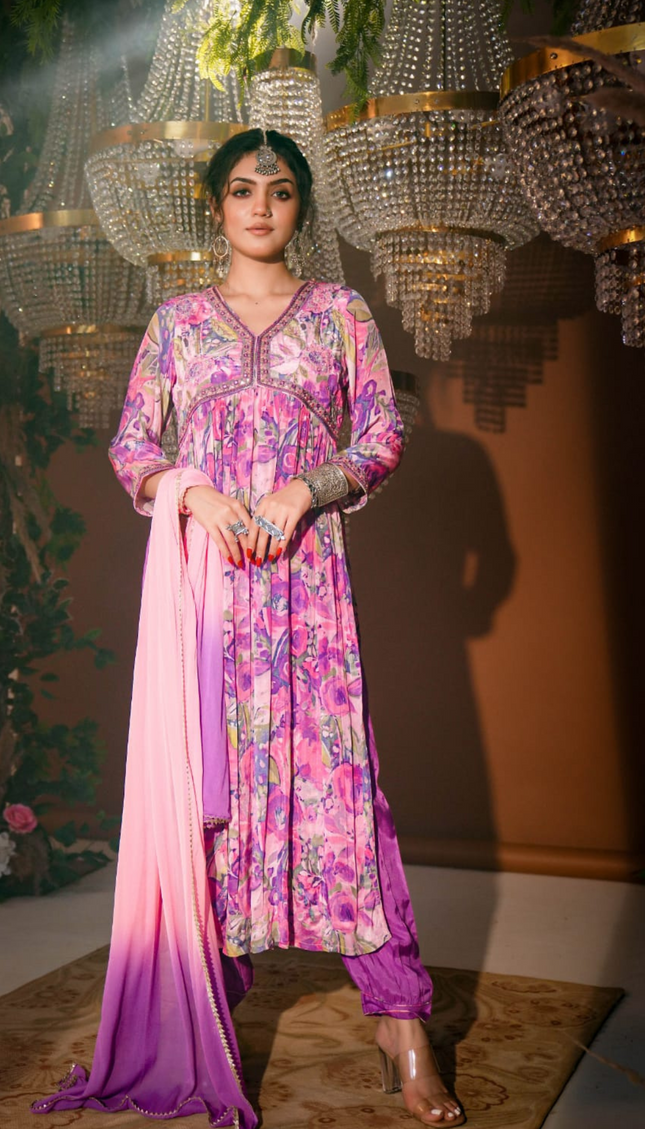 Orchid Blossom Punjabi Suit