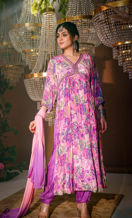 Orchid Blossom Punjabi Suit
