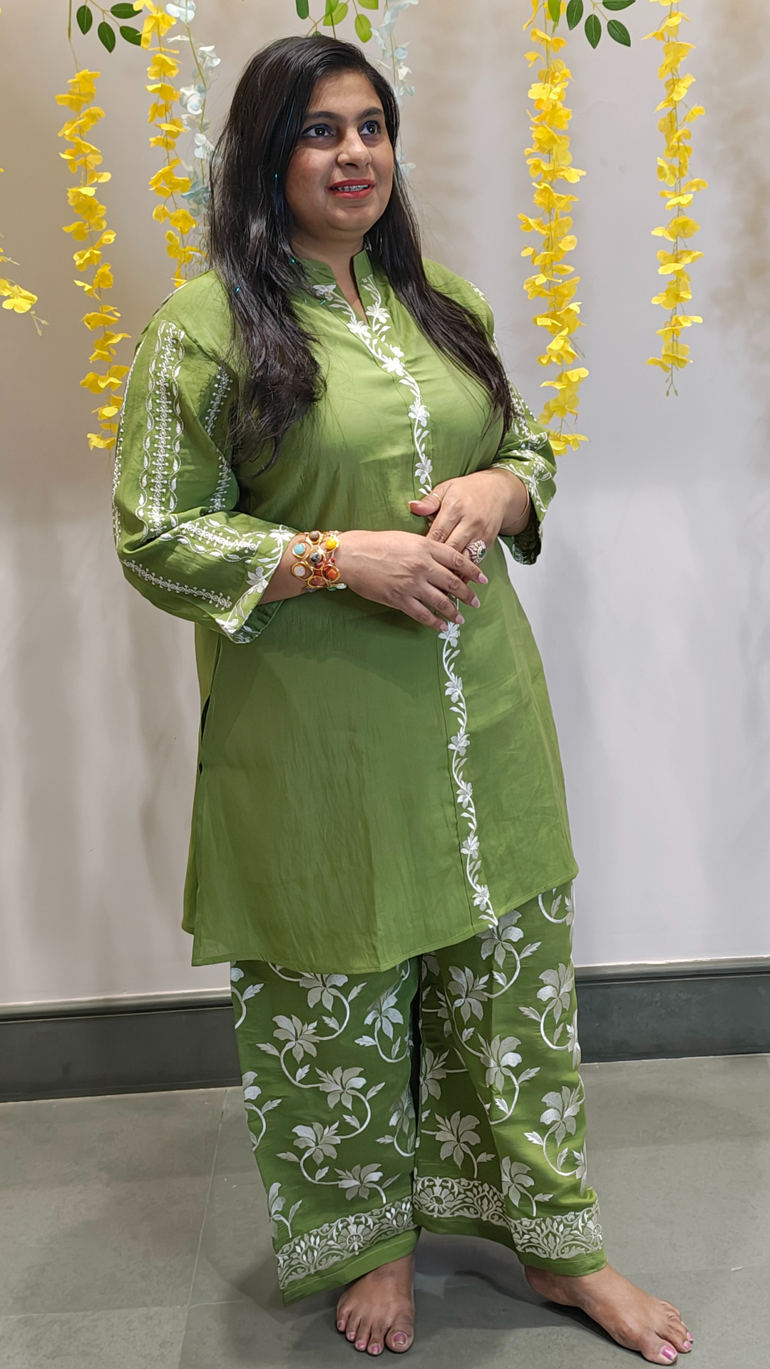 Botanic Elegance Embroidered Co-ord Set