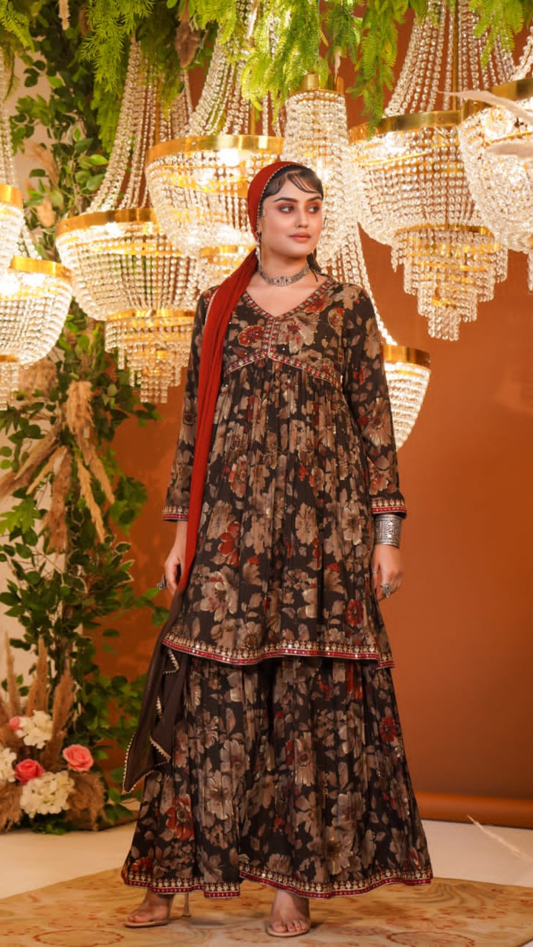 Rustic Floral Punjabi Suit