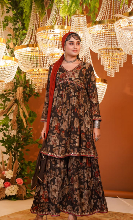 Rustic Floral Punjabi Suit