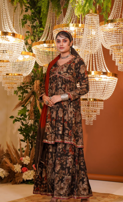 Rustic Floral Punjabi Suit