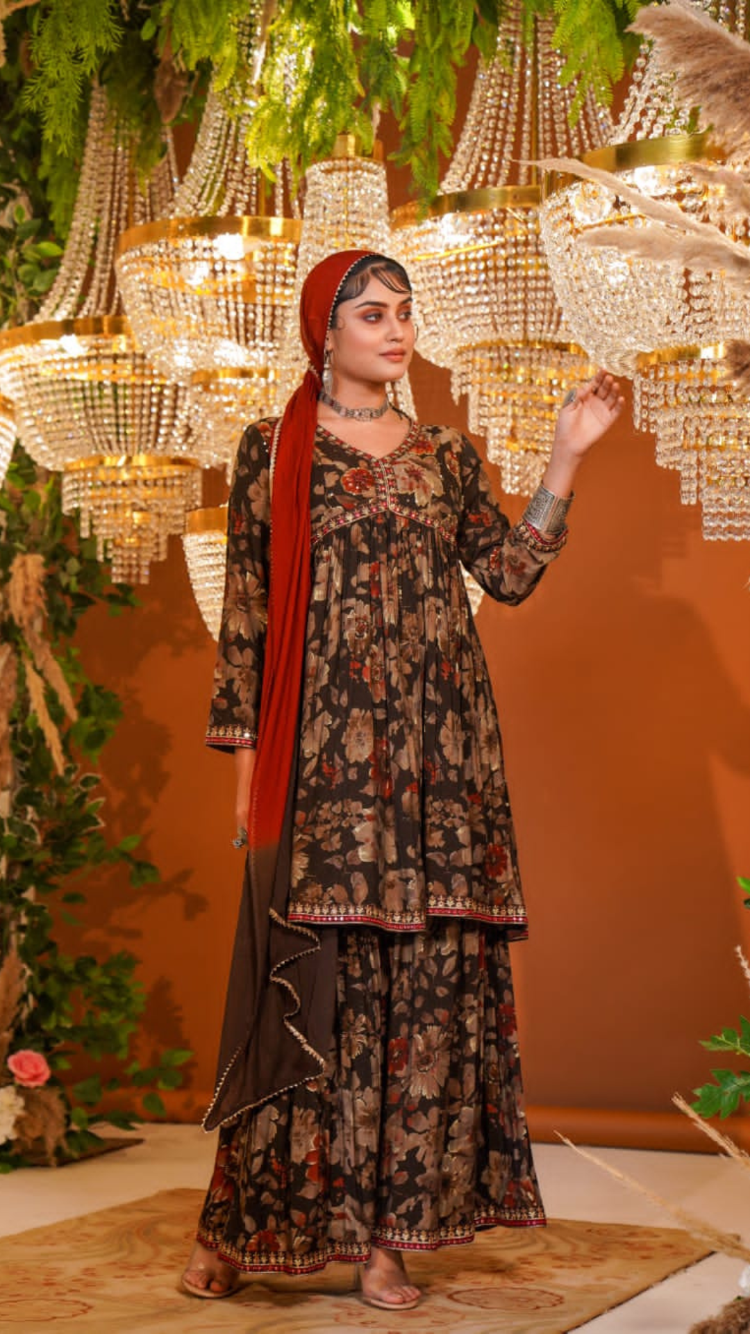 Rustic Floral Punjabi Suit