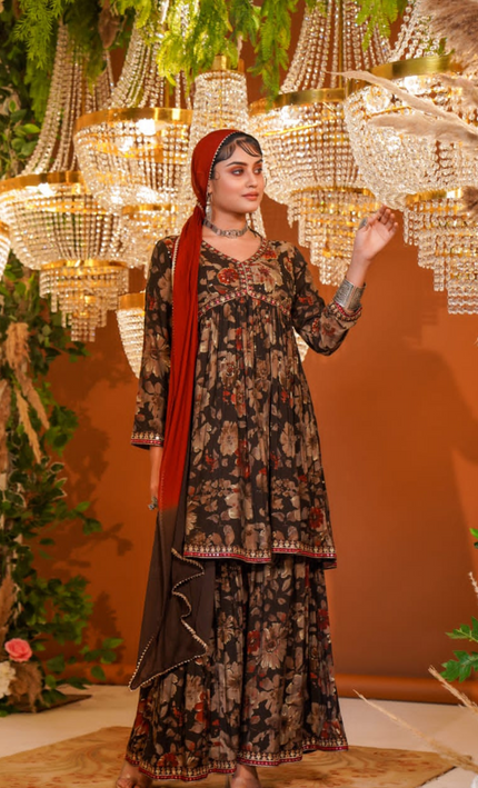 Rustic Floral Punjabi Suit