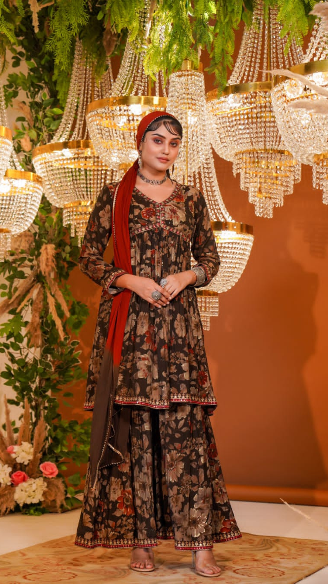 Rustic Floral Punjabi Suit