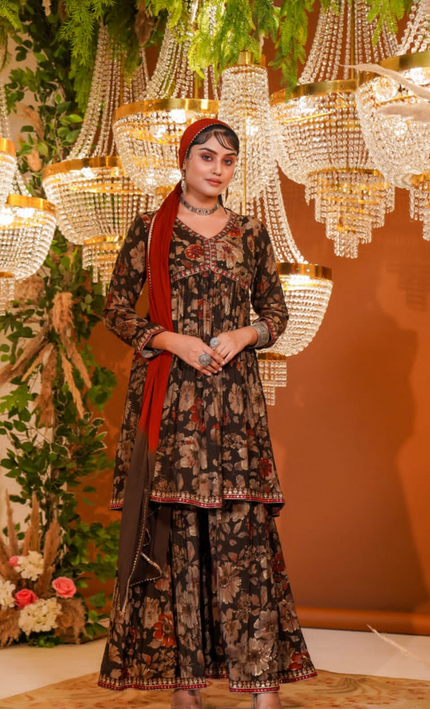 Rustic Floral Punjabi Suit