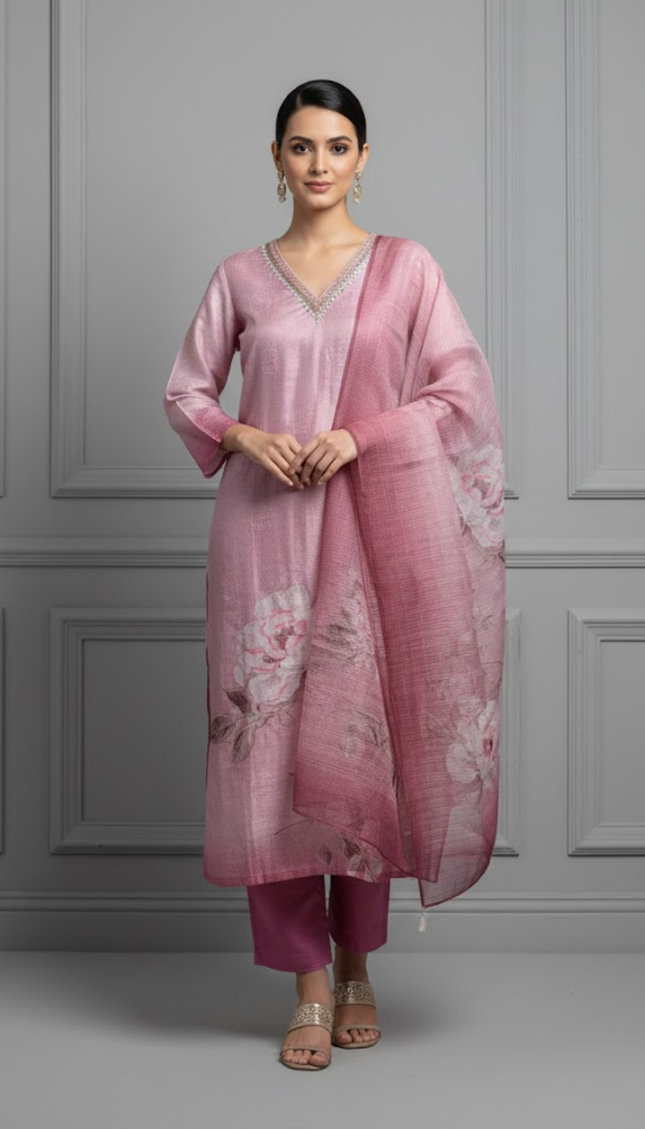 Rosette Glow Handcrafted Kota Ensemble