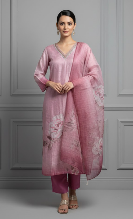 Rosette Glow Handcrafted Kota Ensemble