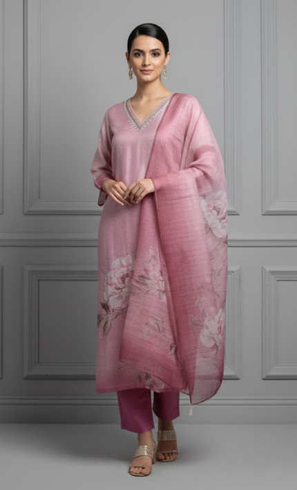 Rosette Glow Handcrafted Kota Ensemble