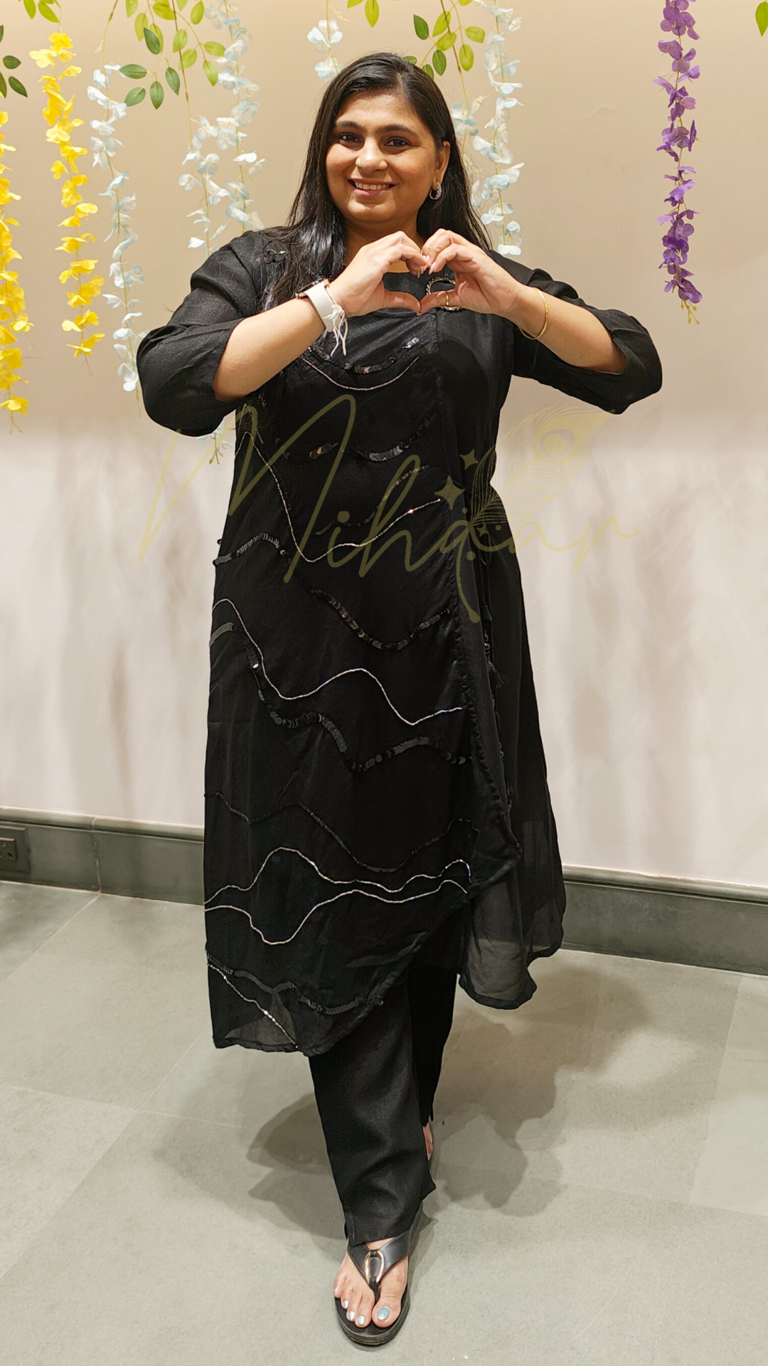Black Mirage Indo-Western Set