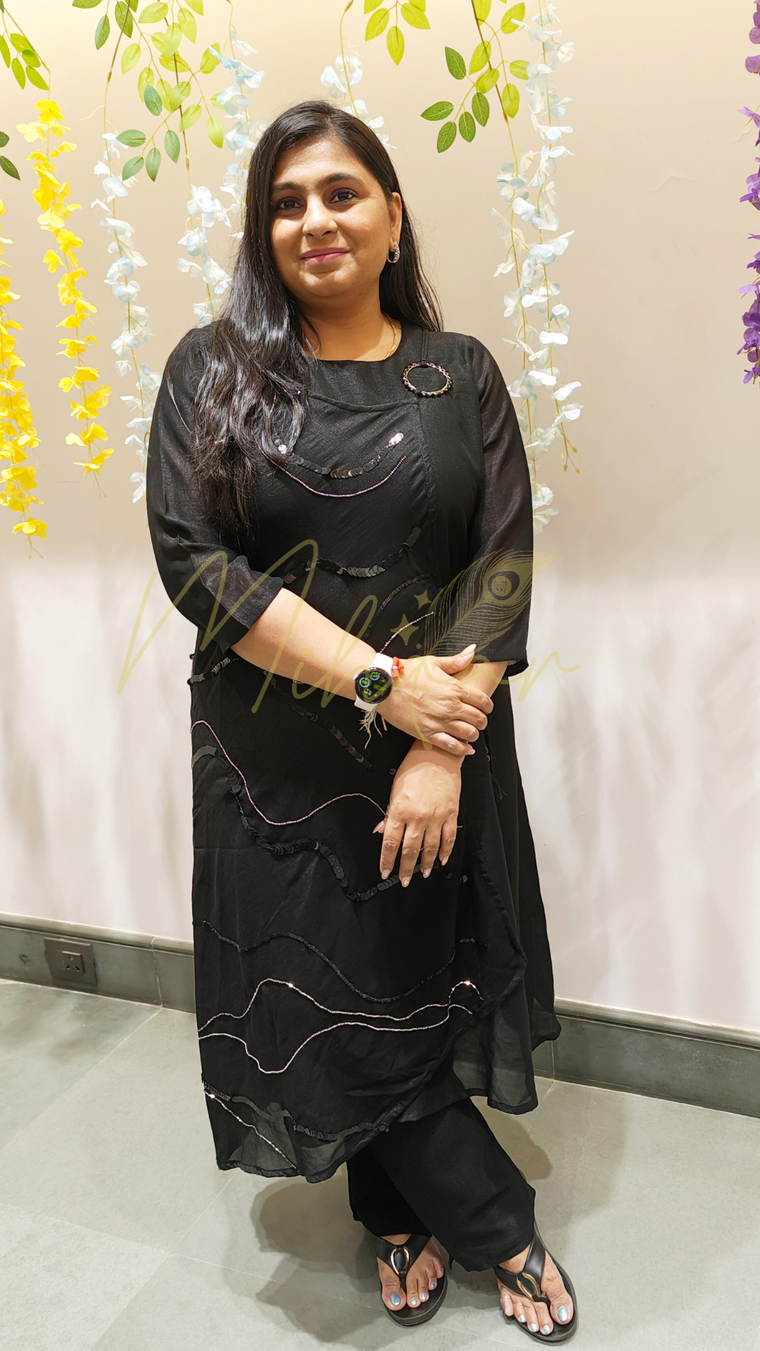 Black Mirage Indo-Western Set