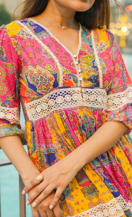 Lagoon Hues Printed Frock