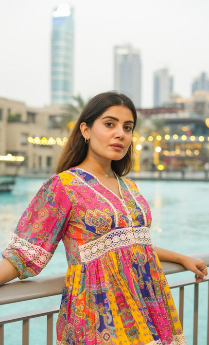 Lagoon Hues Printed Frock