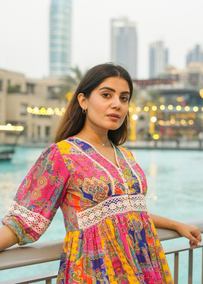 Lagoon Hues Printed Frock