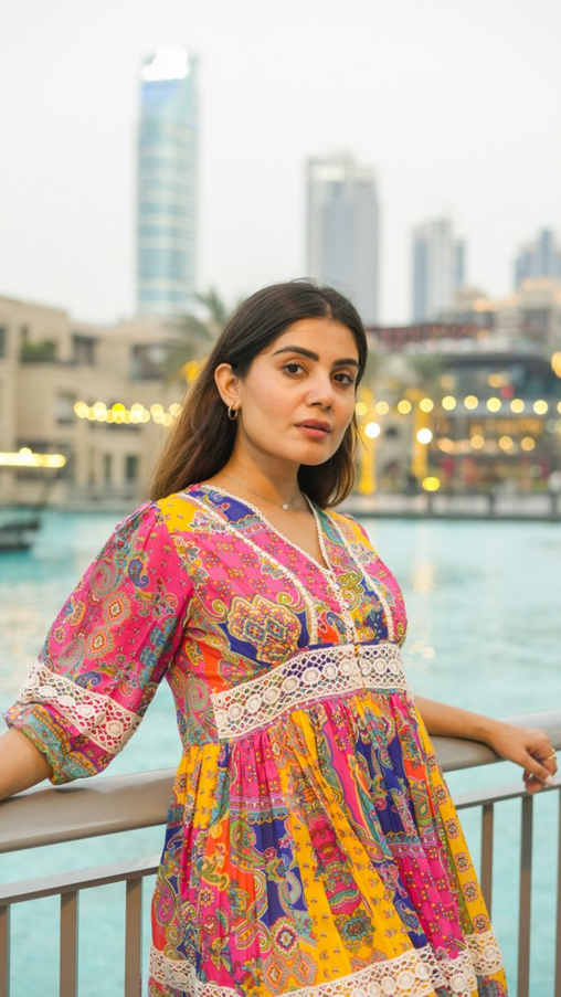 Lagoon Hues Printed Frock