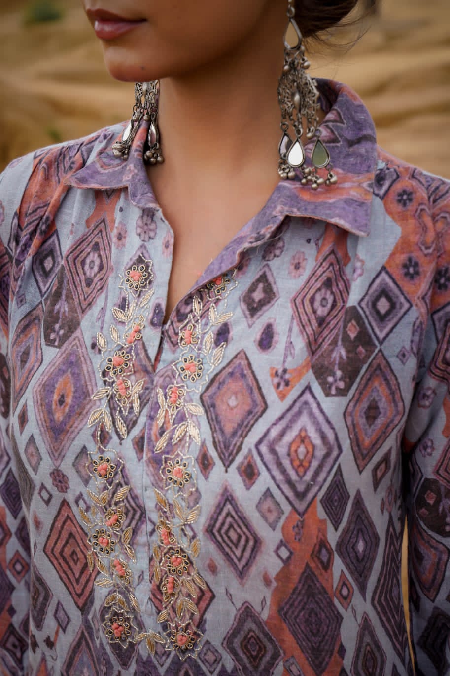 Desert Bloom Printed Cotton Co-ord Set