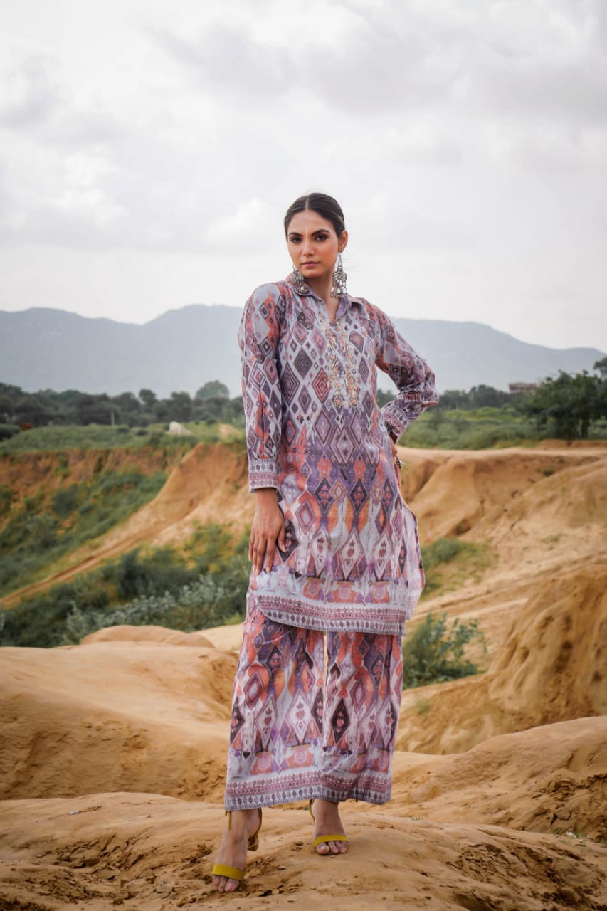 Desert Bloom Printed Cotton Co-ord Set