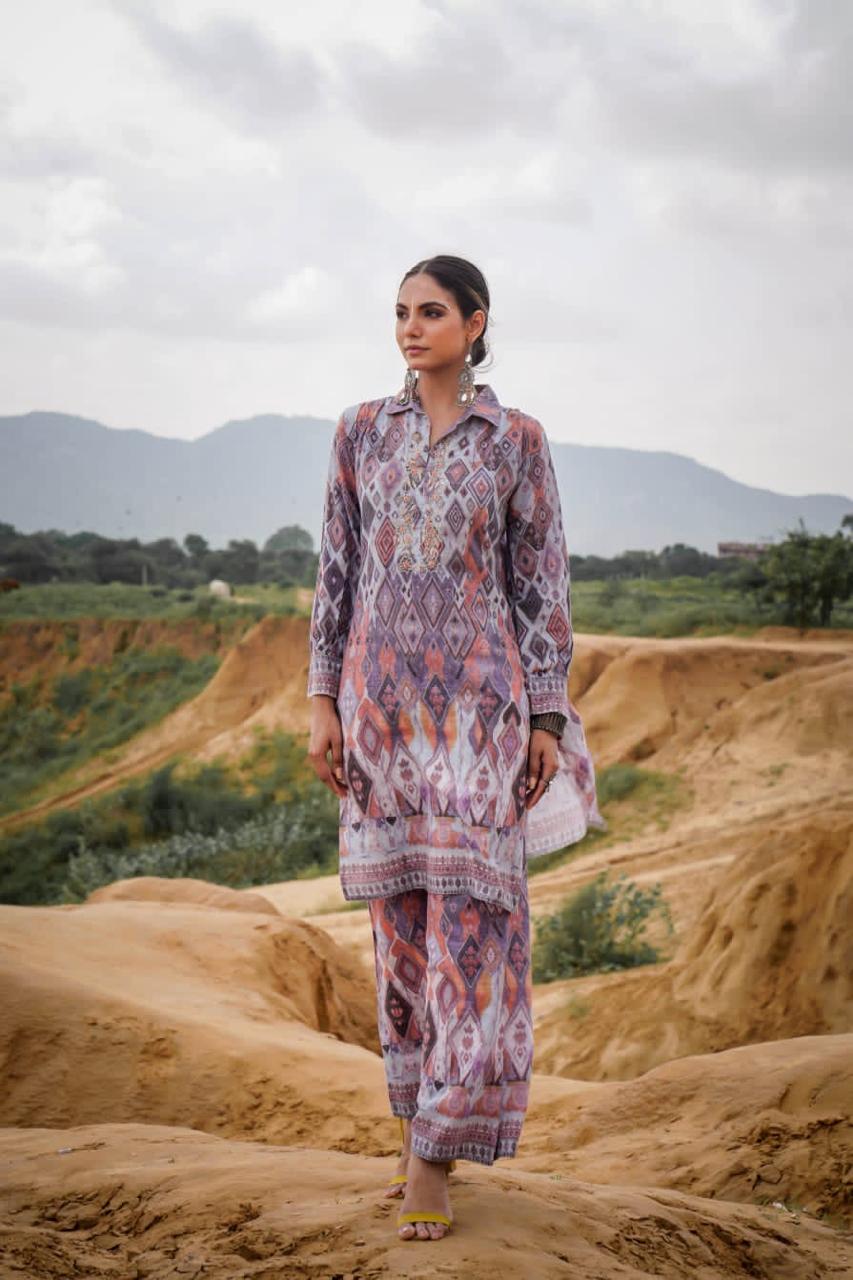 Desert Bloom Printed Cotton Co-ord Set