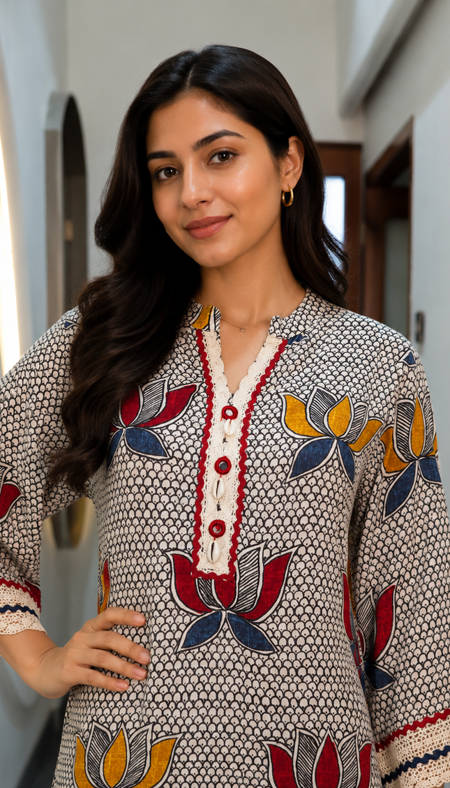 Classic Prints Muslin Coordset For Women