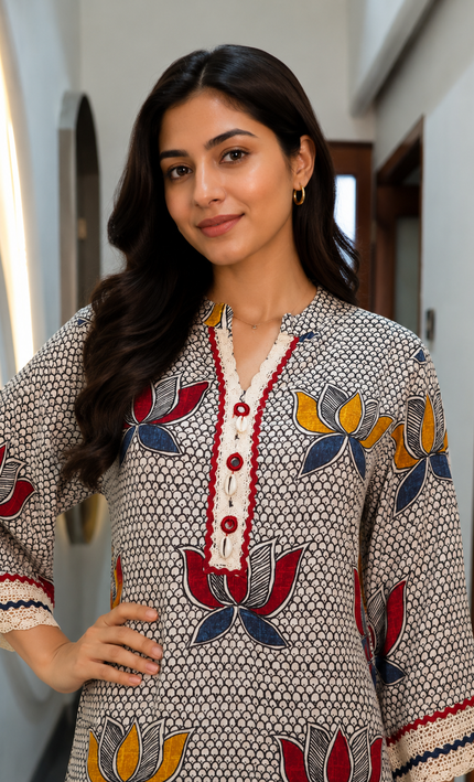 Classic Prints Muslin Coordset For Women