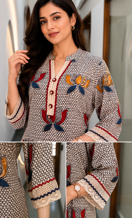 Classic Prints Muslin Coordset For Women