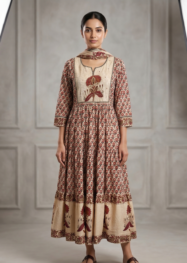 Royal Maroon Bloom Punjabi Suit Set