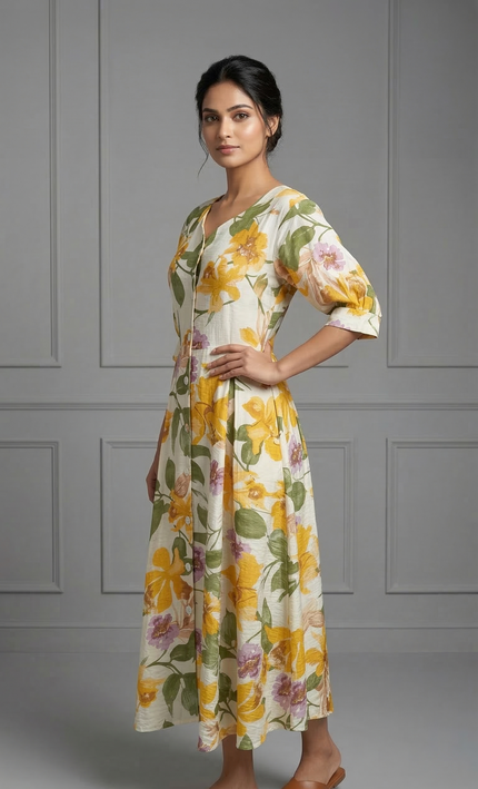 Golden Bloom Dress