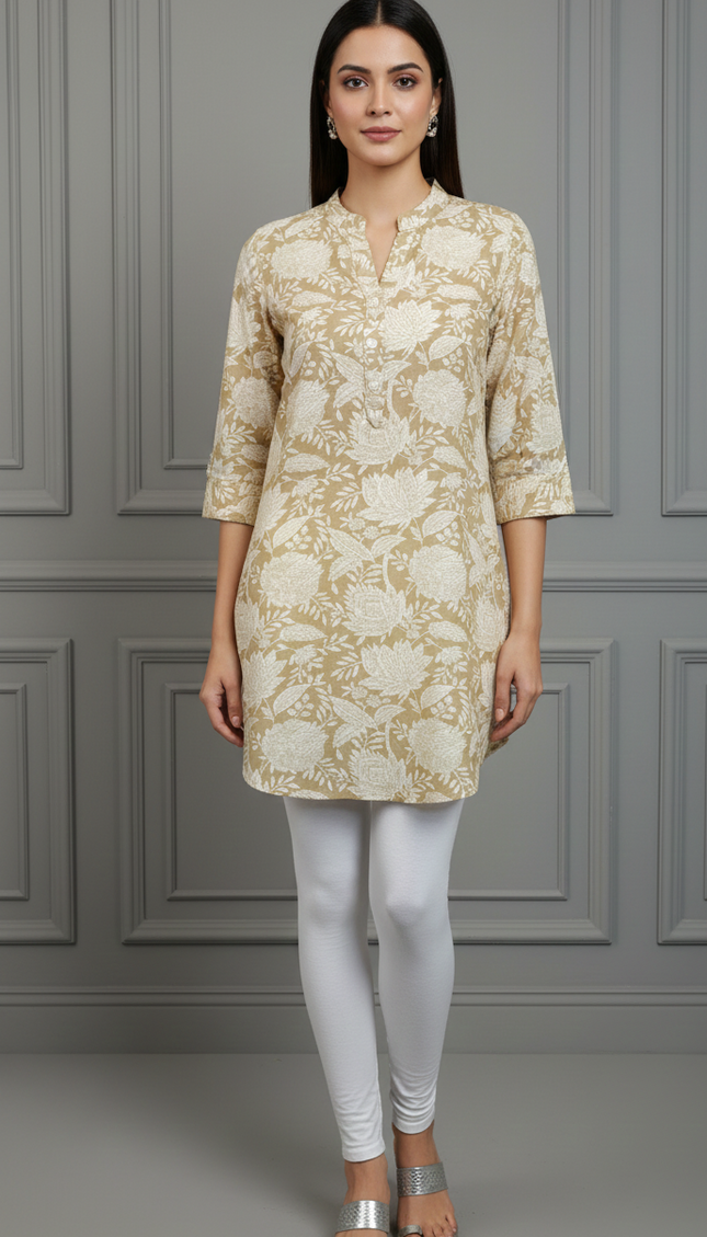 Honeydew Floral Tunic Short Top